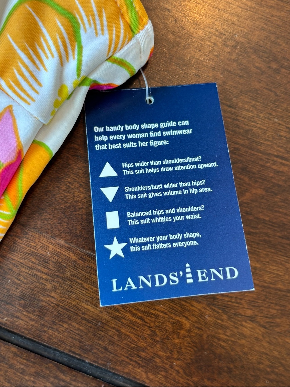 NEW! Lands’ End Tankini Swimsuit Set Floral White Orange Pink Size 16 Long - Picture 4 of 12